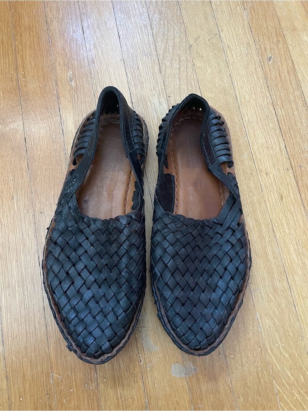 Mohinders Woven Leather Shoe in Charcoal